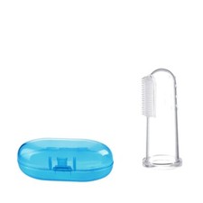 2 Pack - Baby Finger Toothbrushes for Infant & Toddles - 2 Brushes In Blue Cases Baby Toothbrush Case price