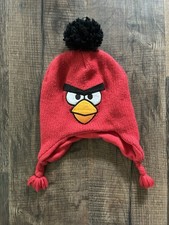 Angry Birds Rovio Kids Boy Girl Embroidered Knit Cozy Lined Pom Beanie Hat Red M Kids' Beanie price