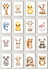 Baby Animals Watercolor Poster Set, 36 Models, Kids Room Wall Art Print Baby & Kids' Room Set price