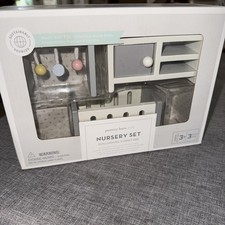 POTTERY BARN KIDS DOLLHOUSE FURNITURE NURSERY SET~3 PIECE~WOOD~NEW IN BOX Baby & Kids' Room Set price