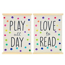 Kids Playroom Wall Art Canvas Banner Set Play All Day Love to Read Nursery Decor Baby & Kids' Room Set price