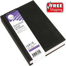 Daler-Rowney Simply Sketchbook - 4in x 6in Hardbound Sketchbook - 110-Page Black Drawing Paper price