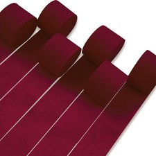 Burgundy Crepe Paper Streamers by : 6 Rolls, 492ft, 1.8in x 82ft Each, Thicke... Crepe Paper price