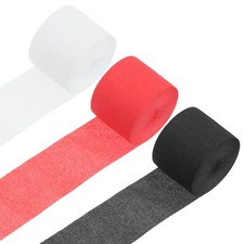 3 Roll Crepe Paper Streamers Decor Red,White,Black Crepe Paper price