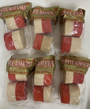 12 X Vintage Red White  1960's Valentines Crepe Paper Streamer Rolls C A Reed Crepe Paper price