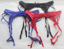 Women Sexy Garter Belt 4 Suspenders embroidery Mesh&Lace bow Two Breasted S/M-L Garter Belt price