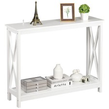 ZenSports 2-Tier Narrow Console Table for Entryway Modern Accent Sofa White Console Furniture price
