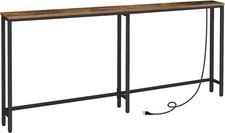 HOOBRO Skinny Console Table w/Charging Station Sofa Table Behind Couch Table Console Furniture price
