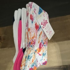 Justice Girls Cushion Crew Socks Splatter Multicolor 4 Pairs Shoe Size 4-10 Girls' Socks price