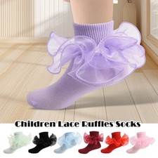 Girls Lace Ruffle Frilly Princess Cotton Socks Kids Dance Ankle Ruffle Socks Girls' Socks price