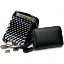 Men Women Card Wallet Credit Card Holder RFID Blocking Zipper Pocket Unisex Wallet price