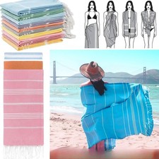 Striped Turkish Cotton Beach Towel with Tassels Absorbent Soft for Gym Camping Beach Towel price
