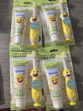 LOT/4 First Firefly Baby Shark Training Light Up Toothbrush, Strawberry Flavor Baby Toothbrush price