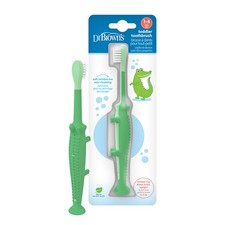Dr. Brown's Baby and Toddler Toothbrush 1 Count (Pack of 1), Green Crocodile Baby Toothbrush price