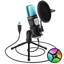 USB Condenser Microphone for PC, Laptop RGB Gaming Mic for Streaming, Podcast Studio Microphone price