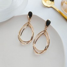 Metal Golden Water Drop Geometric Dangle Earrings Social gatherings Jewellery Costume Earrings price