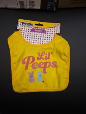 Peeps YELLOW Baby Feeding Bib Yellow/PINK Boy / Girl Easter Feeding Bib price