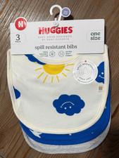 Huggies One Size 3 Pack Organic Spill Resistant Bibs - NEW Feeding Bib price