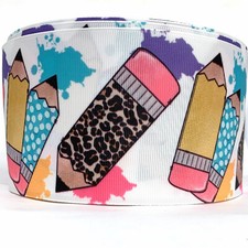 GROSGRAIN RIBBON 5/8", 7/8", 1.5", 3" Back To School pencils  gifts hairbow Ribbons price