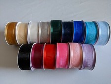 Ribbons Organza/Satin border by yard  1.5" wide  Shipping $3.50 first .10 other Ribbons price