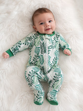 Cloud Island Baby Footed Sleeper 3-6M Green Leaf Print Zip Pajamas 100% Cotton Baby Pajamas price