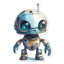Cute Robot Sticker Decal Kitchen Robots price