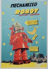 Mechanized Robot TinToy Art Box Cover Poster Retro Space Toy Retro Kitchen Robots price