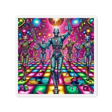 Die-Cut Fridge Magnet Futuristic Metallic Robots Dance Sci Fi Funky Kitchen Kitchen Robots price