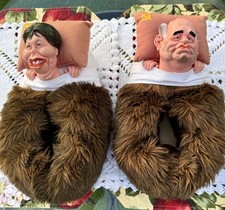 Rare 1988 Spitting Image Raisa & Mikhail Gorbachev Novelty Slippers Large Pair Men's Slippers price