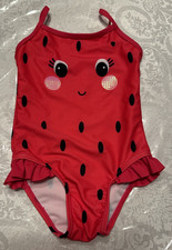 18-24 mo baby girls ~ George dark pink Watermelon Ruffle 1pc Swimsuit Swimwear Baby Swimsuit price