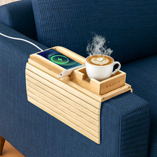 Bamboo Couch Cup Holder Tray | Sofa Arm Table & Side Table - Christmas gift Side Table price
