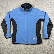 Mountain Hardwear Windstopper Fleece Jacket Womens 8 Blue Black Full Zip OL1261 Windstopper & Fleece price