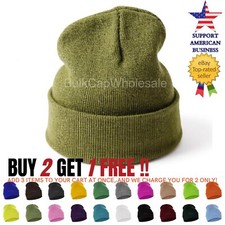 Beanie Hat Cap Plain Knit Ski Skull Cuff Winter Warm Slouchy Men Women Solid New Women's Beanie price