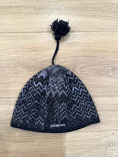 Vintage Patagonia Beanie Hat MEDIUM Women's Wool Acrylic Gray Tassel France Y2K Women's Beanie price