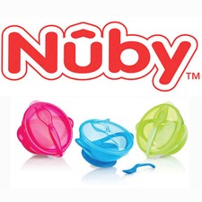 Nuby Easy Go Baby Suction Bowl & Lid Spoon Set Baby Feeding 3 Piece Set BPA-Free Feeding Set price