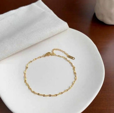 Women Stainless Steel 18K Gold Plated Anklets Smooth Chain Ankle  8-10" PE10 Anklet price