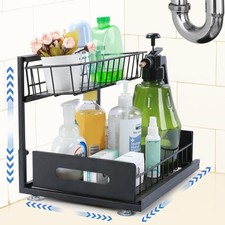 2 Tier Pull Out Under Bathroom Sink Organizers Kitchen Organizers and Storage Cabinet price