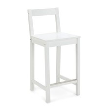 AMAZON BASICS WOODEN BAR STOOL WITH BACKREST 24" 1 UNIT - WHITE Bar Stool price