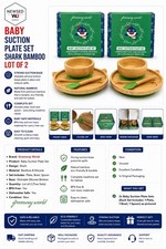 Baby Suction Plate Set Shark Bamboo Lot of 2 Feeding Plate price