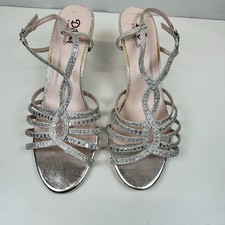 Diva Benjamin Walk Women Dress Shoes Silver Sparkle Strappy Evening Prom Dance 9 Evening Shoes price