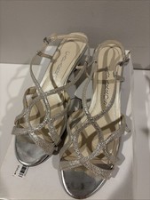 Caparros Women's Silver Strappy Wedge Sandals – Dressy Evening Shoes – Size 7M Evening Shoes price