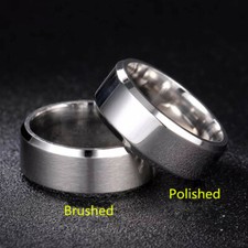 Titanium Stainless Steel 8mm Brushed Finish Men Women Wedding Band Comfort Ring Silver Wedding Band price