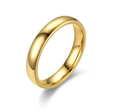 4MM Silver Gold Plated Stainless Steel Men Women Wedding Ring Band Size 3-13 Silver Wedding Band price