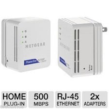 2X NETGEAR 500 Mbps POWERLINE ADAPTER XAVB5201-1BNPAS WIRELESS ETHERNET WIFI WII Powerline Adapter price