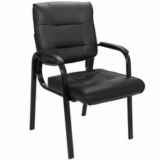 Classic Leather Guest chair Reception Waiting Room Office Desk Side Chairs Black Office Visitor Chair price