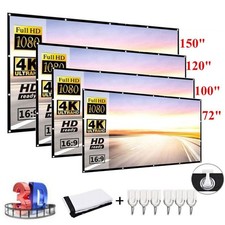60"-150" Foldable Projector Screen 16:9 HD Outdoor Home Cinema Theater 3D Movie Projector Screen price