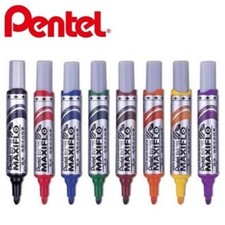 Pentel MAXIFLO Knockle Whiteboard Marker Fine Broad Dry-erase Black Blue Red Pen Whiteboard price