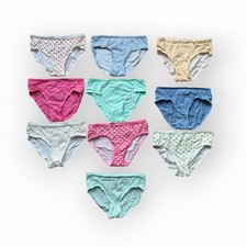 Cat & Jack Little Girls Size 10 Bikini Underwear Panties 10 Pack Cotton Tagless Girls' Underwear price