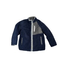 GAP Kids Reversible Sherpa Fleece Puffer Jacket Navy Gray Boys Size M Boys' Jacket price