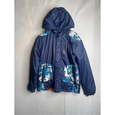 Wantdo Boys Navy Blue Hooded Ski Jacket Abstract Print Size 14/16 Insulated Coat Boys' Jacket price